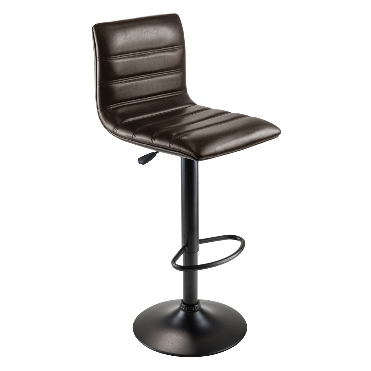Contemporary Home Living 43.75" Holly Air Lift Adjustable Swivel Bar Stool with L-Back Design